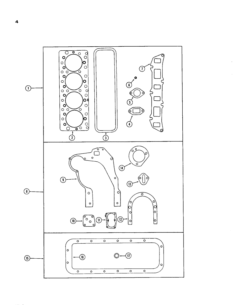 Схема запчастей Case IH 188 - (04) - ENGINE GASKET KITS, SPARK IGNITION ENGINE 