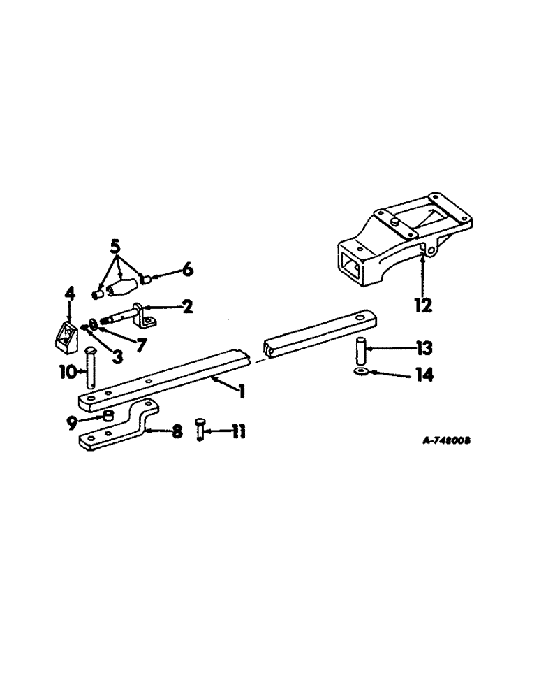 Схема запчастей Case IH 21026 - (09-04) - FRAME, SWINGING DRAWBAR, TRACTORS WITH VERTICALLY ADJUSTABLE DRAWBARS (12) - FRAME