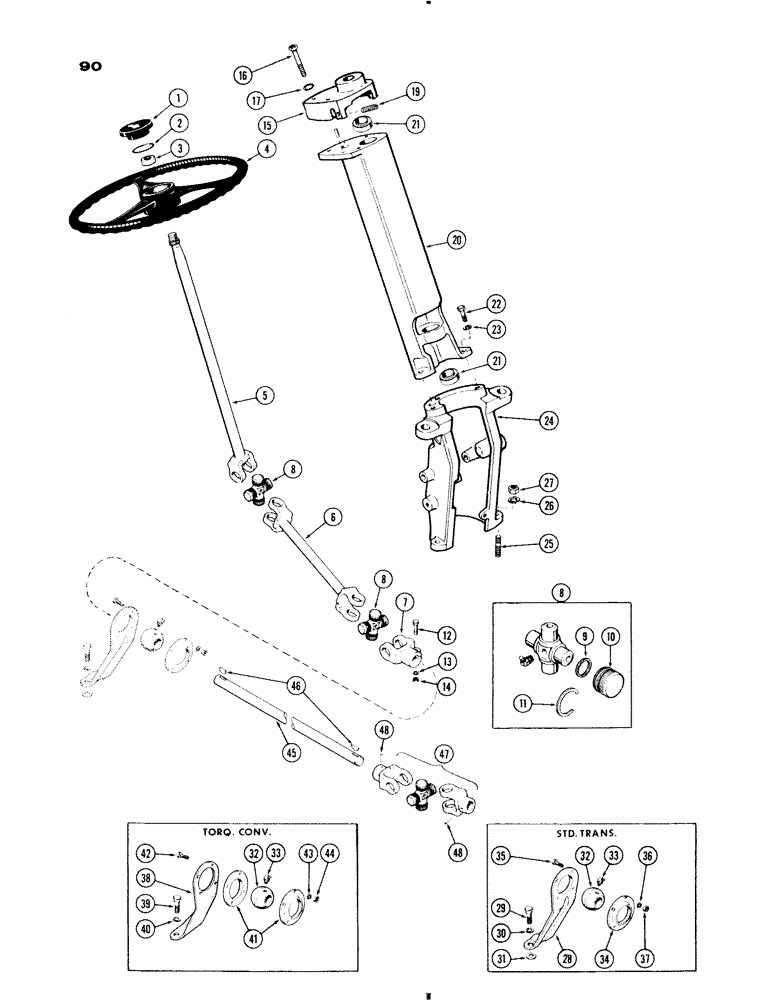 Схема запчастей Case IH 730 SERIES - (090) - STEERING GEAR LINKAGE, ALL 730 AND 830, EXCEPT GROVE, GENERAL PURPOSE AND HI-CLR (05) - STEERING