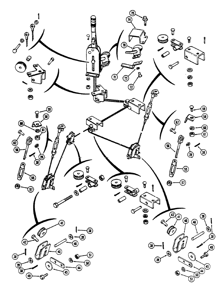 Схема запчастей Case IH 1175 - (125C) - PARKING BRAKE, USED WITH POWER BRAKES, USED PRIOR TO TRACTOR SERIAL NUMBER 8715247 (07) - BRAKES