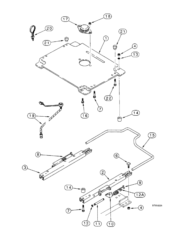 Схема запчастей Case IH 2188 - (9G-22) - MECHANICAL SUSPENSION SEAT, PLATE AND SLIDES (10) - CAB & AIR CONDITIONING