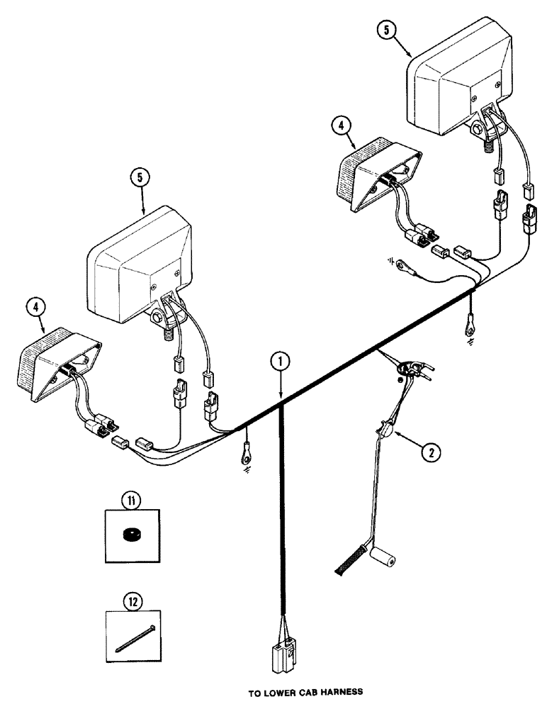 Схема запчастей Case IH 1896 - (4-062) - REAR COMPONENT HARNESS (04) - ELECTRICAL SYSTEMS