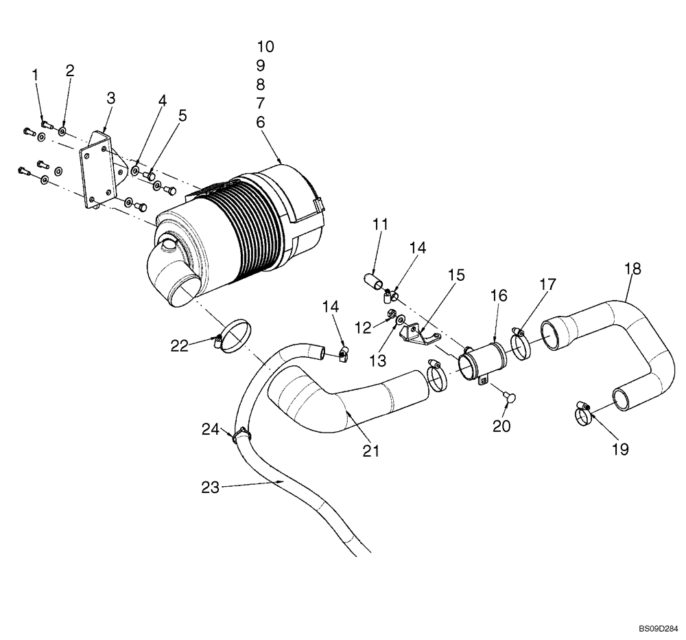 Схема запчастей Case IH 435 - (02-05B) - AIR CLEANER - ENGINE; IF USED, SEE REF 11 (02) - ENGINE