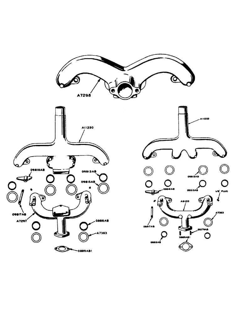 Схема запчастей Case IH 800 - (014) - POWRDYNE GAS ENGINE, GASOLINE AND LP-GAS MANIFOLDS (02) - ENGINE