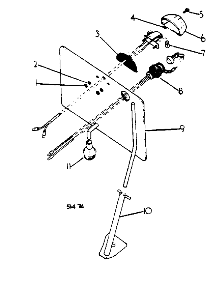 Схема запчастей Case IH 2400 - (08-41) - NUMBER PLATE W/LIGHT AND POWER SOCKET, UP TO 454/100022 (06) - ELECTRICAL