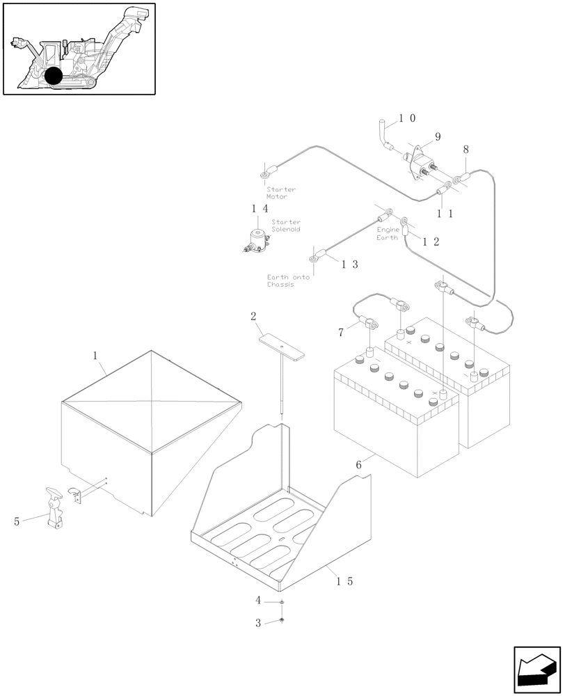 Схема запчастей Case IH A4000 - (A12.01[01]) - BATTERY Mainframe & Functioning Components