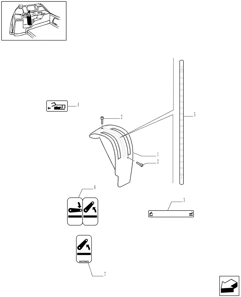 Схема запчастей Case IH MAXXUM 100 - (1.96.1/02[02]) - MDC FOR HEAVY DUTY AXLE - CONTROLS COVER AND DECALS (VAR.330840-331840-331914) (10) - OPERATORS PLATFORM/CAB
