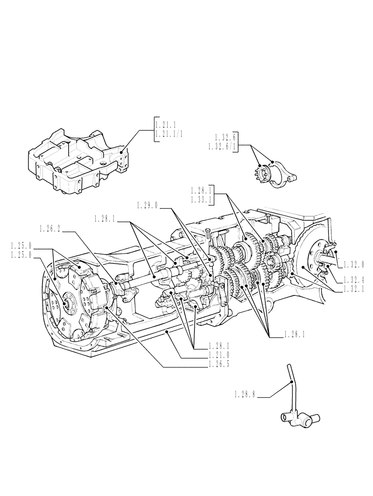 Схема запчастей Case IH JX1085C - (1.20.0) - SEC. 03 - TRANSMISSION (03) - TRANSMISSION