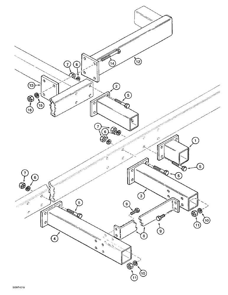 Схема запчастей Case IH 4800 - (9-20) - WING FRAME EXTENSIONS (09) - CHASSIS/ATTACHMENTS