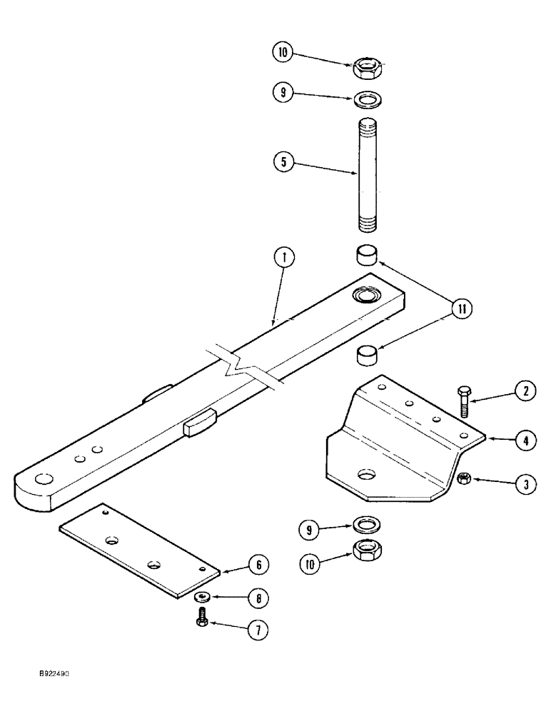 Схема запчастей Case IH 9310 - (9-014) - LONG DRAWBAR KIT, WITH THREE POINT HITCH (09) - CHASSIS/ATTACHMENTS