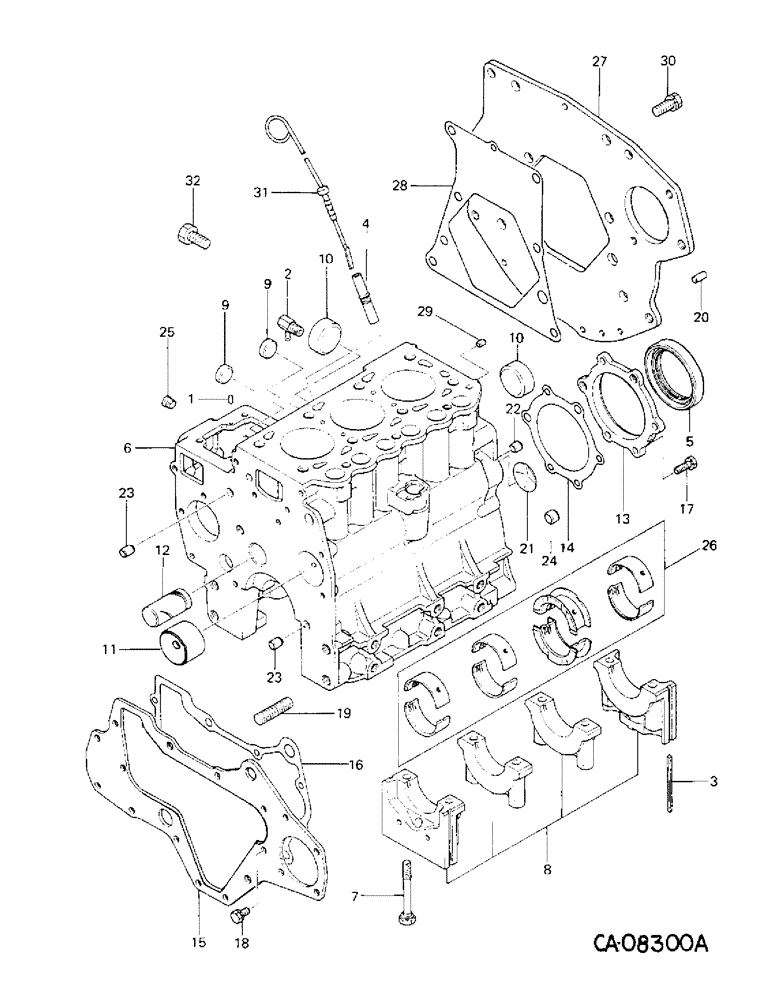 Схема запчастей Case IH 254 - (12-13) - POWER, CYLINDER BLOCK AND CONNECTIONS Power
