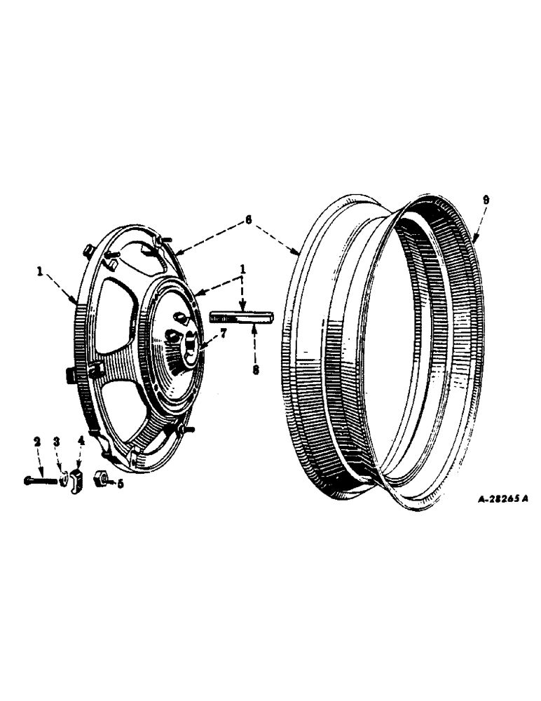 Схема запчастей Case IH 350 - (240) - CHASSIS, REAR WHEELS, PNEUMATIC TIRES, FARMALL 300 HI-CLEAR, 501 TO 3726 (12) - CHASSIS