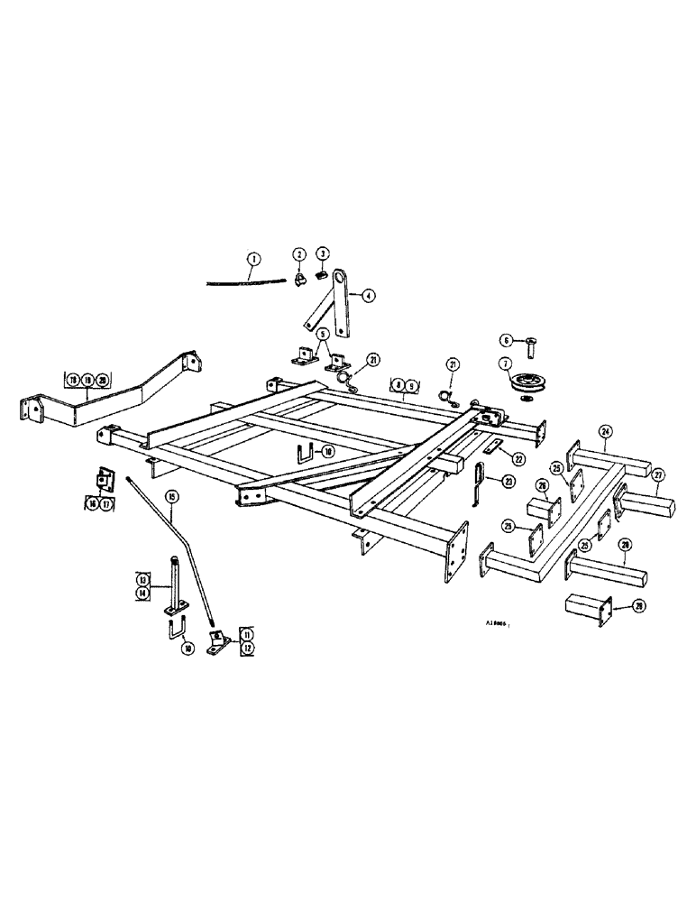 Схема запчастей Case IH FC-SERIES - (56) - WING FRAME, TRUSS RODS AND EXTENSION, 28-6 