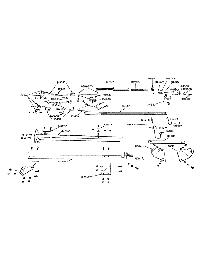 Схема запчастей Case IH 100 - (08) - TOP FRAME & LINKAGE, 1954 & AFTER 