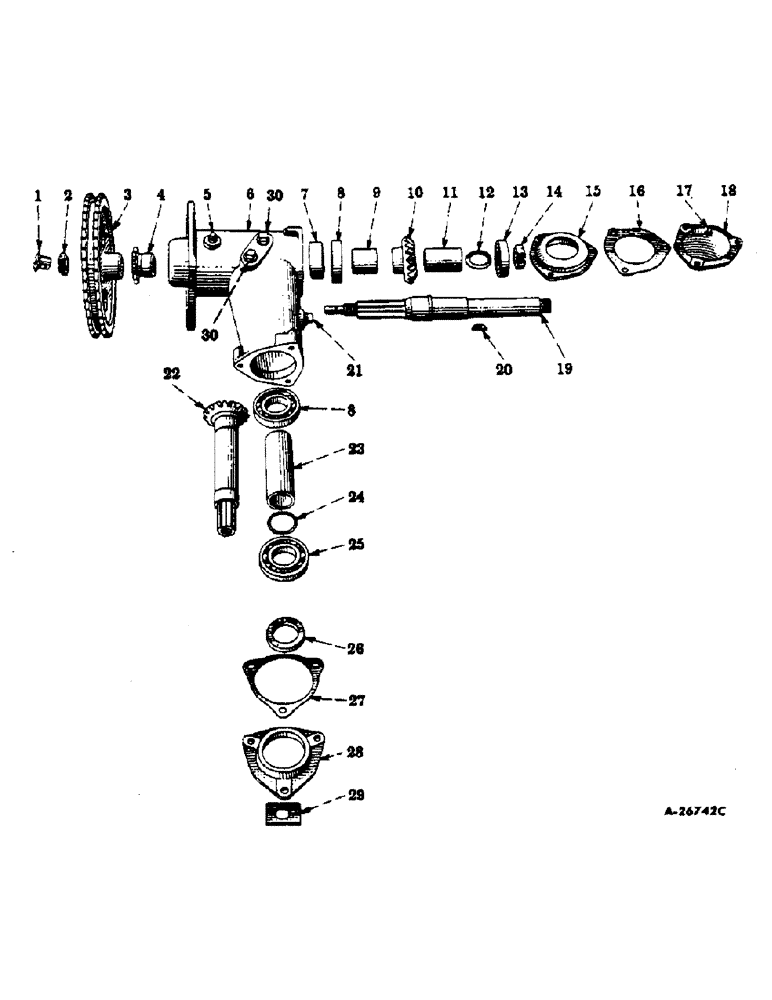 Схема запчастей Case IH 414 - (008) - RIGHT PICKER DRUM DRIVE (60) - PRODUCT FEEDING