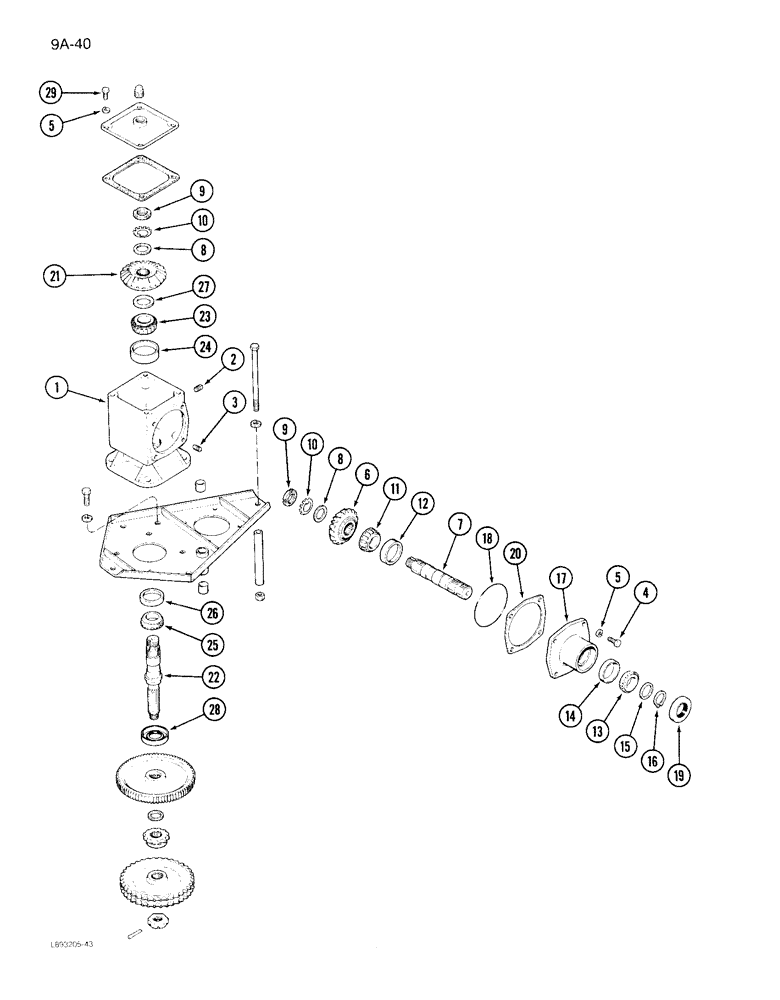 Схема запчастей Case IH 1844 - (9A-040) - GEAR BOX DRUM NUMBER 1 AND 4, 1844 COTTON PICKER (13) - PICKING SYSTEM