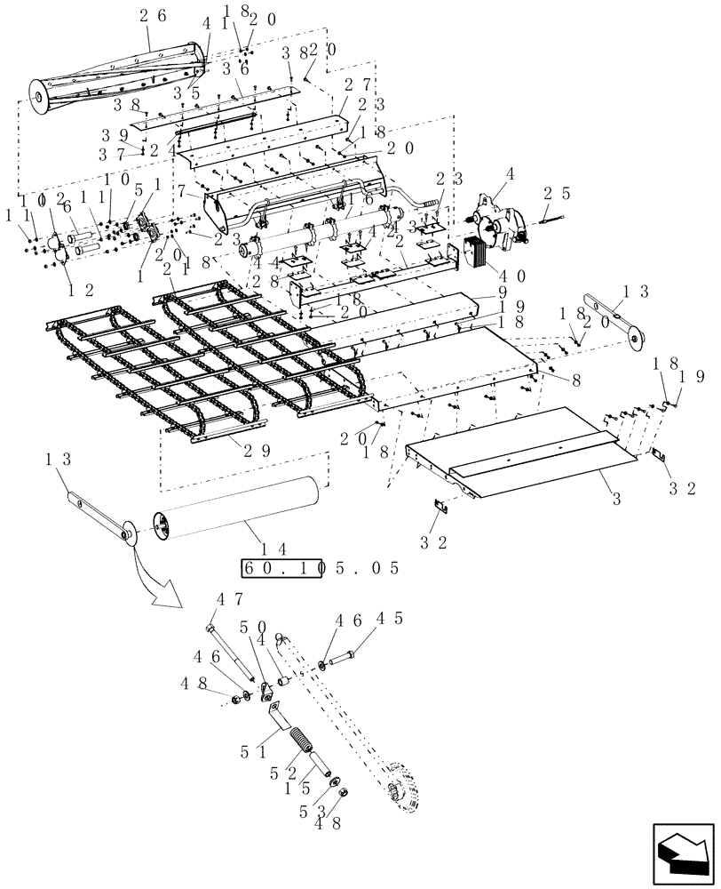 Схема запчастей Case IH 8010 - (60.110.06[02]) - FEEDER FLOOR AND CHAINS - WITH ROCK TRAP - 7010/8010 (FEB 16 2012 8:29AM) (60) - PRODUCT FEEDING