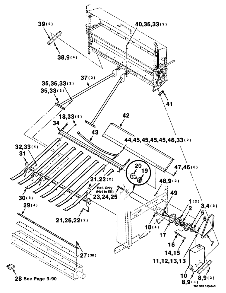 Схема запчастей Case IH 8465 - (9-56) - MESH WRAP KIT, SHIELDS AND SLIDE ASSEMBLIES, SERIAL NUMBER CFH0073272 AND LATER Decals & Attachments