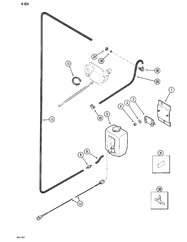 Схема запчастей Case IH 7110 - (4-64) - WINDSHIELD WASHER (04) - ELECTRICAL SYSTEMS