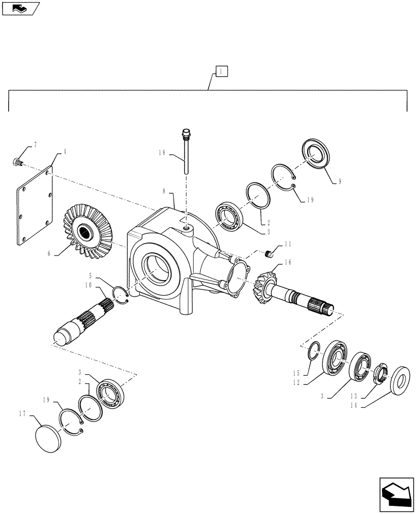 Схема запчастей Case IH RB444 - (03.15) - GEARBOX, 540 RPM (03) - MAIN GEARBOX