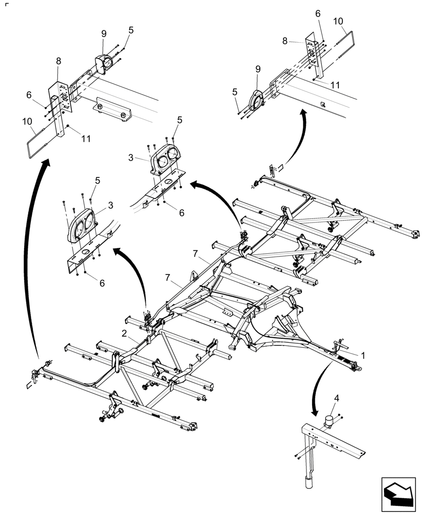 Схема запчастей Case IH 370 TRUE-TANDEM - (55.404.01) - 42 AND 47 FOOT LIGHT PARTS (55) - ELECTRICAL SYSTEMS