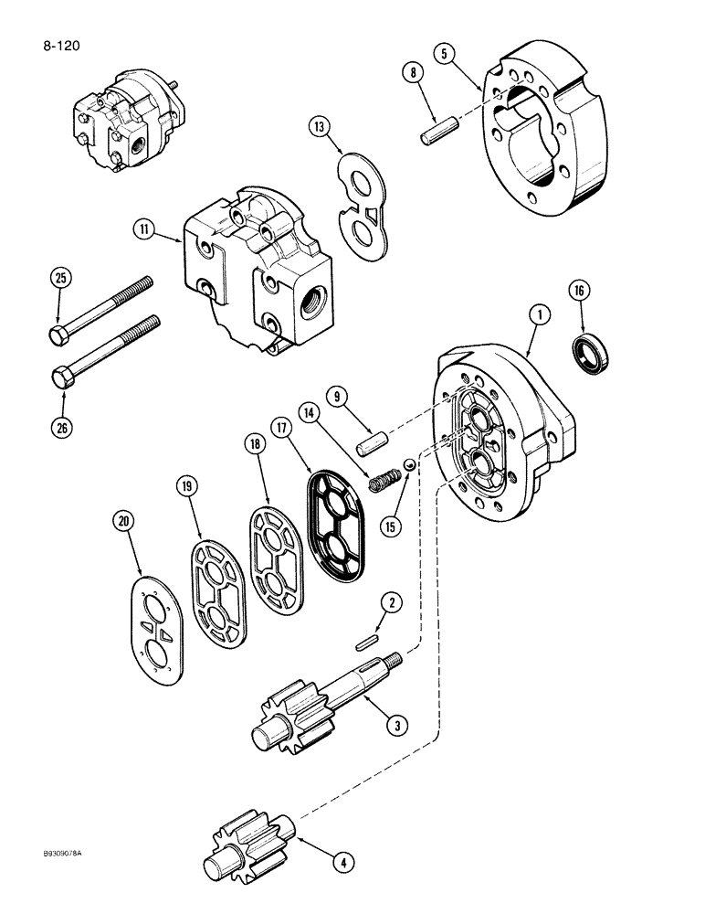 Схема запчастей Case IH 950 - (8-120) - BLOWER HYD PUMP, 142482C91, 1OOO RPM PTO, 12 ROW NARROW, VERTICAL FOLD, 12& 16 ROW NARROW,FRONT FOLD (08) - HYDRAULICS