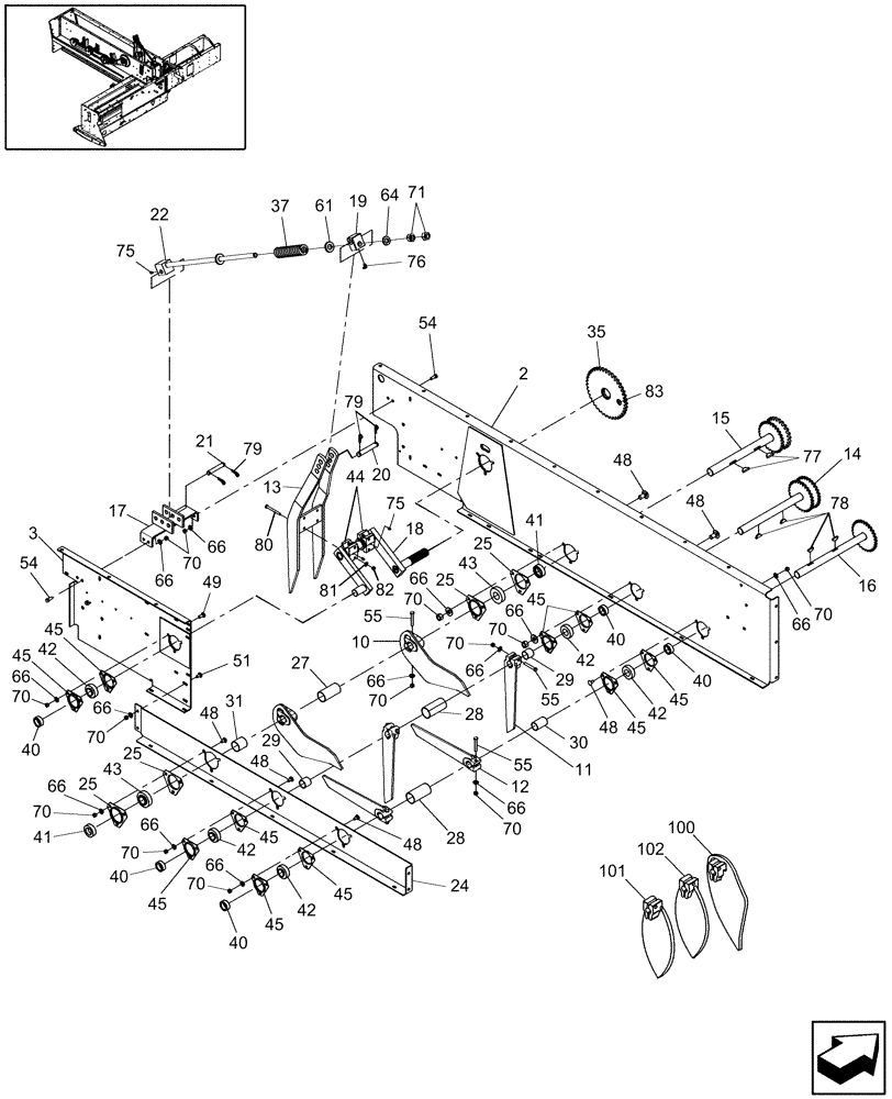 Схема запчастей Case IH SB551 - (60.220.05) - FEEDER FINGERS (60) - PRODUCT FEEDING
