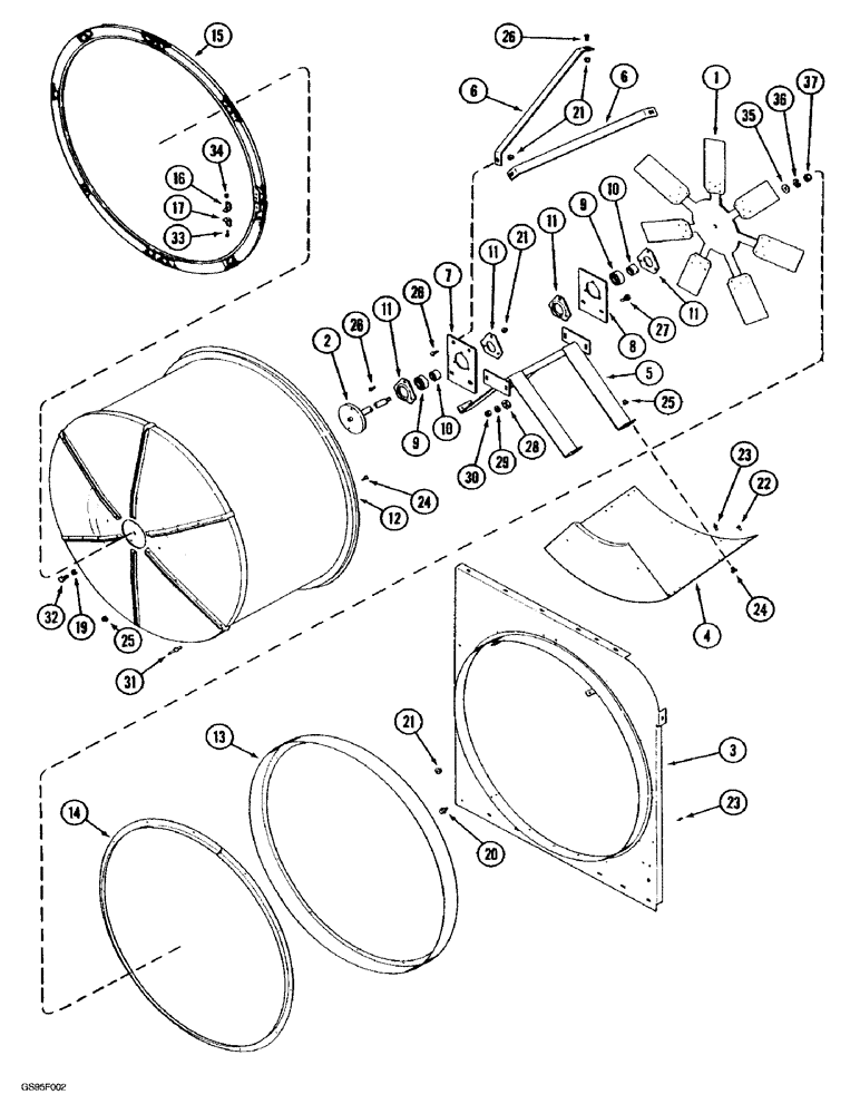 Схема запчастей Case IH 1670 - (2-10) - ROTARY AIR SCREEN (01) - ENGINE