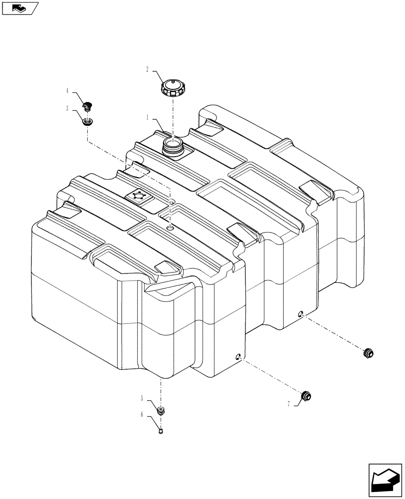 Схема запчастей Case IH TITAN 4530 - (10.216.02) - FUEL TANK ASSEMBLY (10) - ENGINE