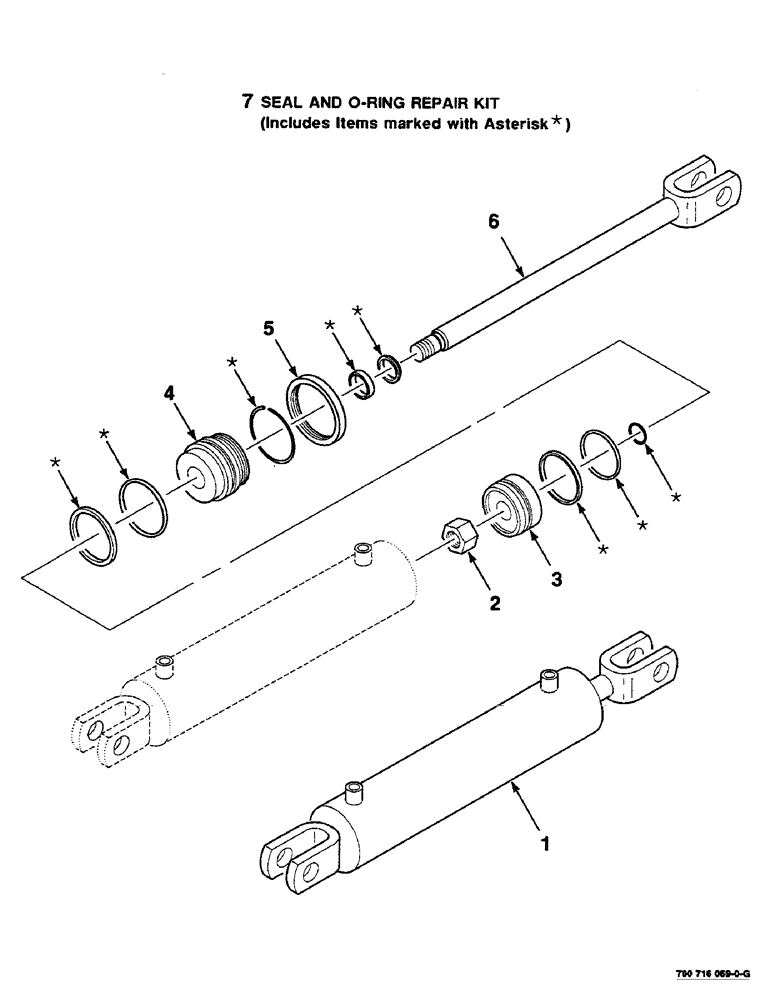 Схема запчастей Case IH RS551 - (8-16) - HYD. CYL. ASSY., UPPER BALE TENSION, 700716069 HYD. CYL. ASSY. COMPLETE, 2-3/4" BORE X 12" STROKE (07) - HYDRAULICS