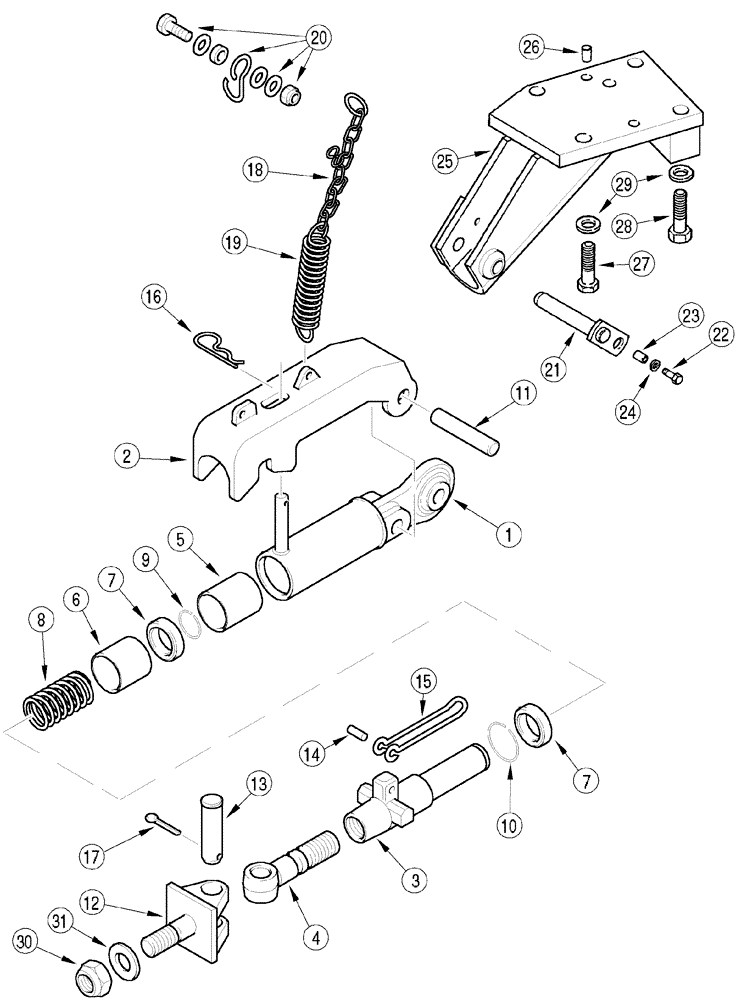 Схема запчастей Case IH MX170 - (09-61) - HITCH - AUTOMATIC STABILIZER (37) - HITCHES, DRAWBARS & IMPLEMENT COUPLINGS