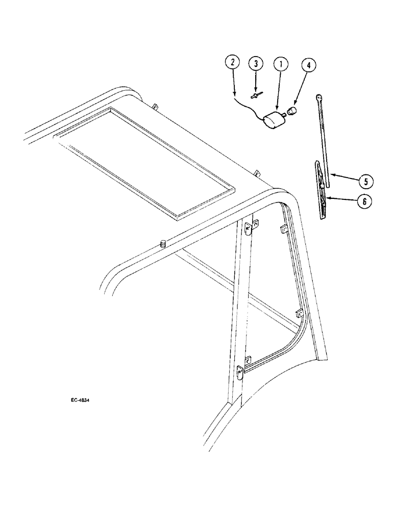 Схема запчастей Case IH 2120 - (9-058) - REAR WINDOW WIPER (09) - CHASSIS/ATTACHMENTS