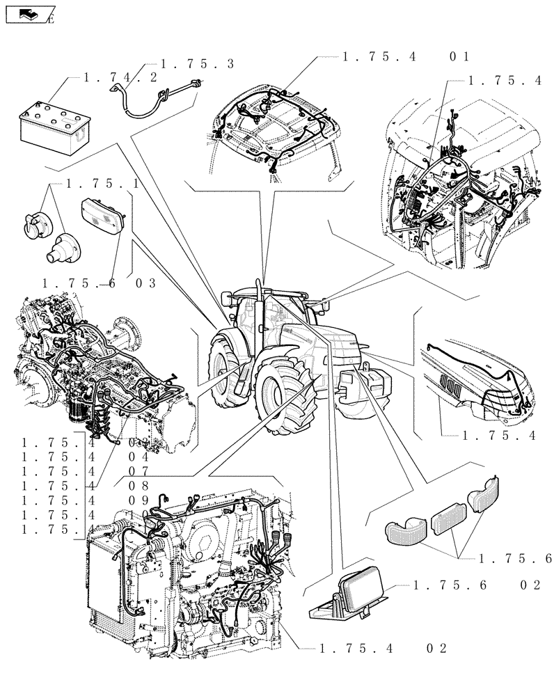 Схема запчастей Case IH PUMA 180 - (SEC. 06) - ELECTRICAL SYSTEM (00) - GENERAL