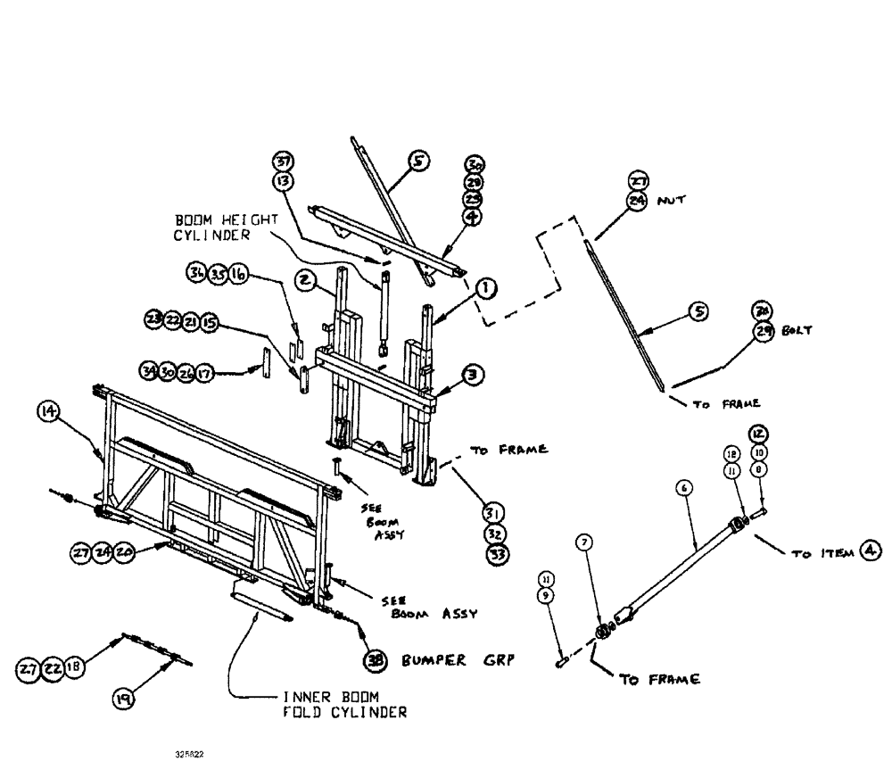 Схема запчастей Case IH SPX3185 - (08-016) - BOOMS - CENTER SECTION GROUP, 90 (09) - BOOMS
