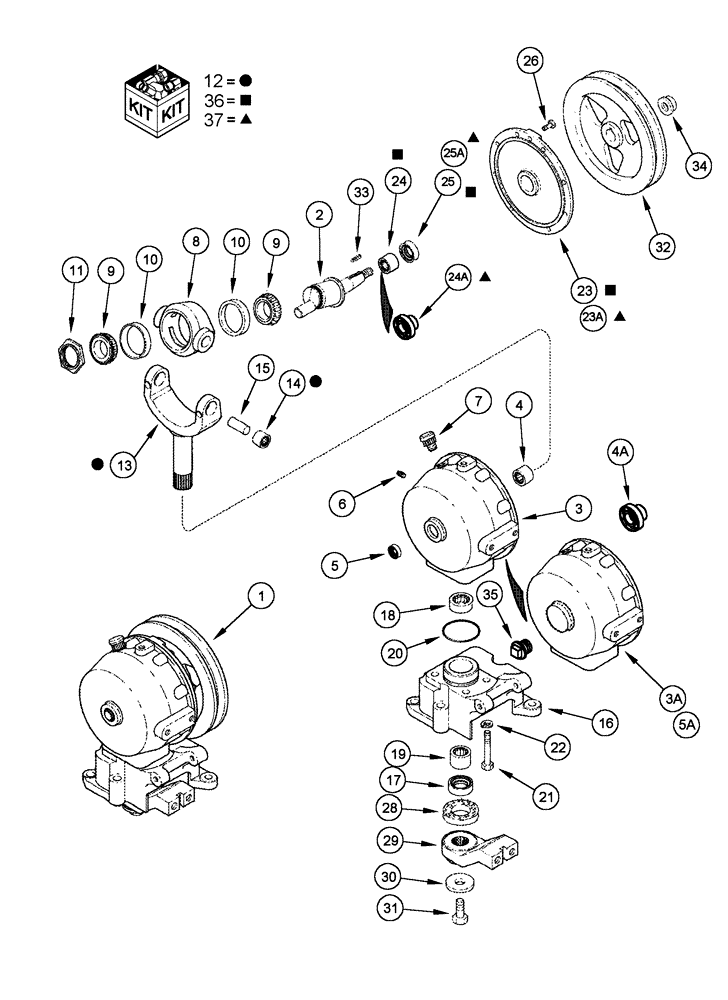Схема запчастей Case IH 1010 - (09B-09) - KNIFE DRIVE BOX ASSEMBLY - BSN JJC0305089 (09) - CHASSIS/ATTACHMENTS
