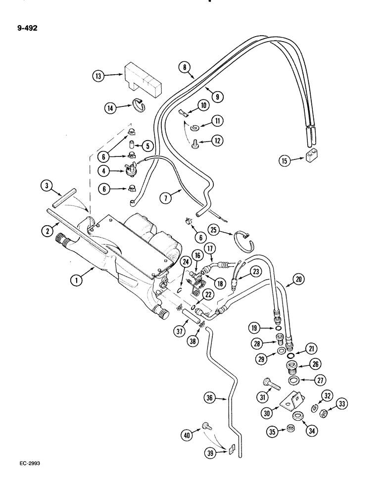 Схема запчастей Case IH 885 - (9-492) - AIR CONDITIONING PIPES, CAB (09) - CHASSIS/ATTACHMENTS
