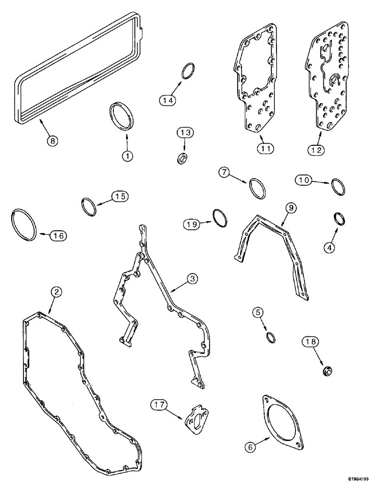 Схема запчастей Case IH 4391 - (2-78) - GASKET KIT, CYLINDER BLOCK, 4-390, 4T-390 AND 4TA-390 EMISSIONS CERTIFIED ENGINES (02) - ENGINE