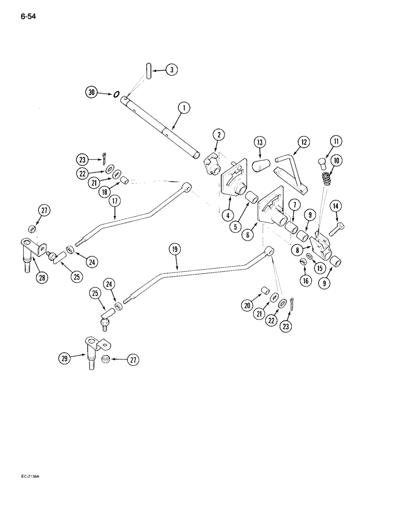 Схема запчастей Case IH 995 - (6-054) - TRANSMISSION SPEED SHIFT CONTROL, TRACTOR WITHOUT CAB (06) - POWER TRAIN