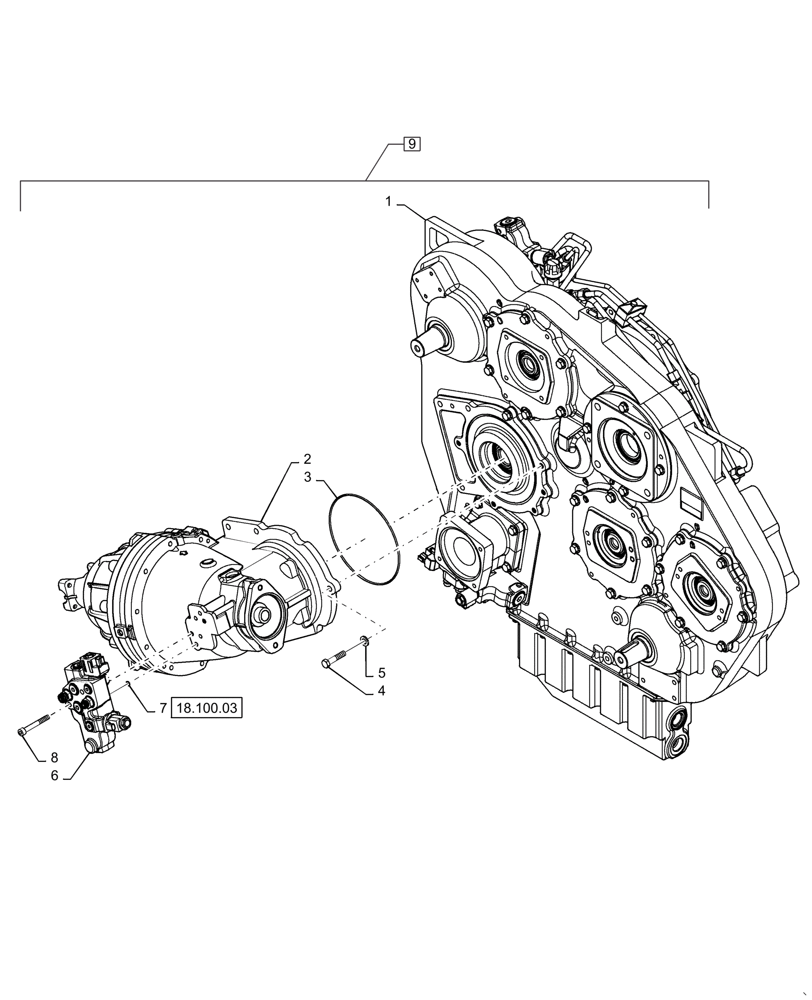 Схема запчастей Case IH 9230 - (60.150.01[02]) - GEARBOX, FEEDER/HEADER, W/PTO, VARIABLE SPEED (60) - PRODUCT FEEDING