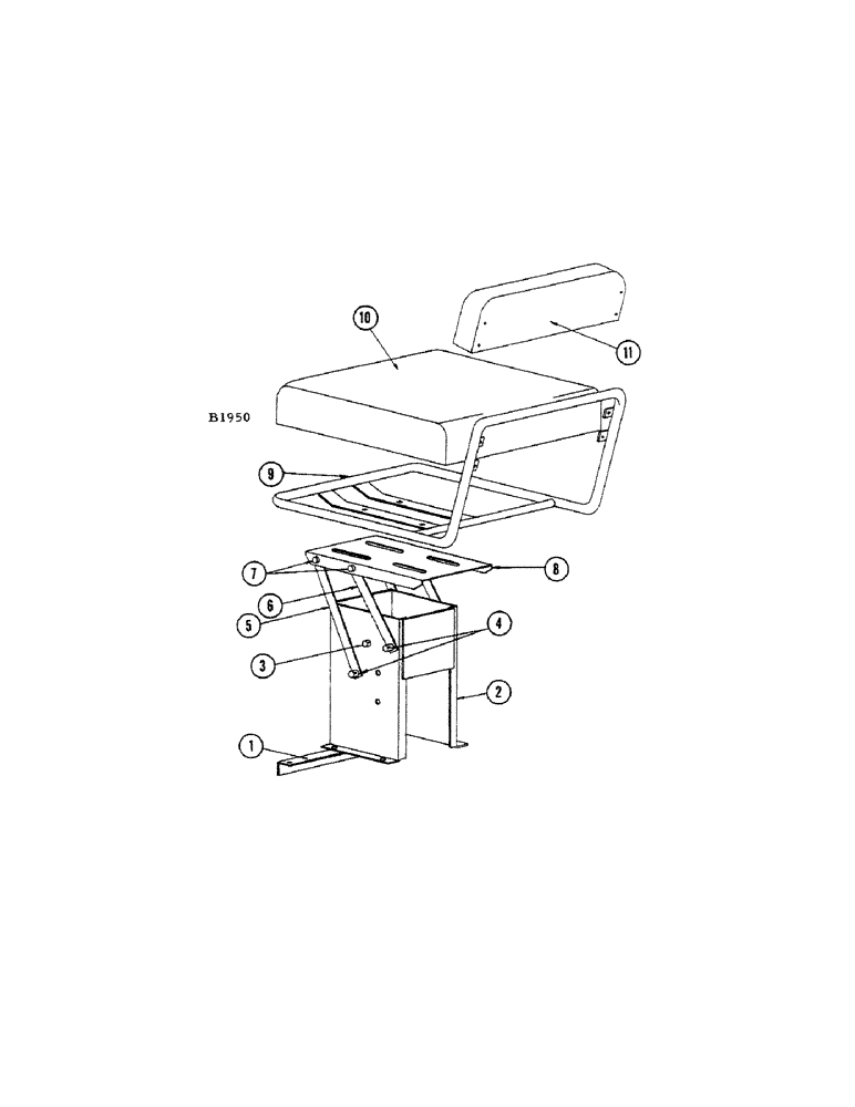Схема запчастей Case IH 1010 - (210) - OPERATORS SEAT (90) - PLATFORM, CAB, BODYWORK AND DECALS