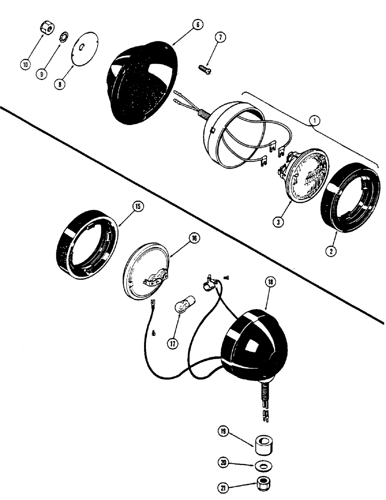 Схема запчастей Case IH 1175 - (070) - HEAD LAMP (04) - ELECTRICAL SYSTEMS