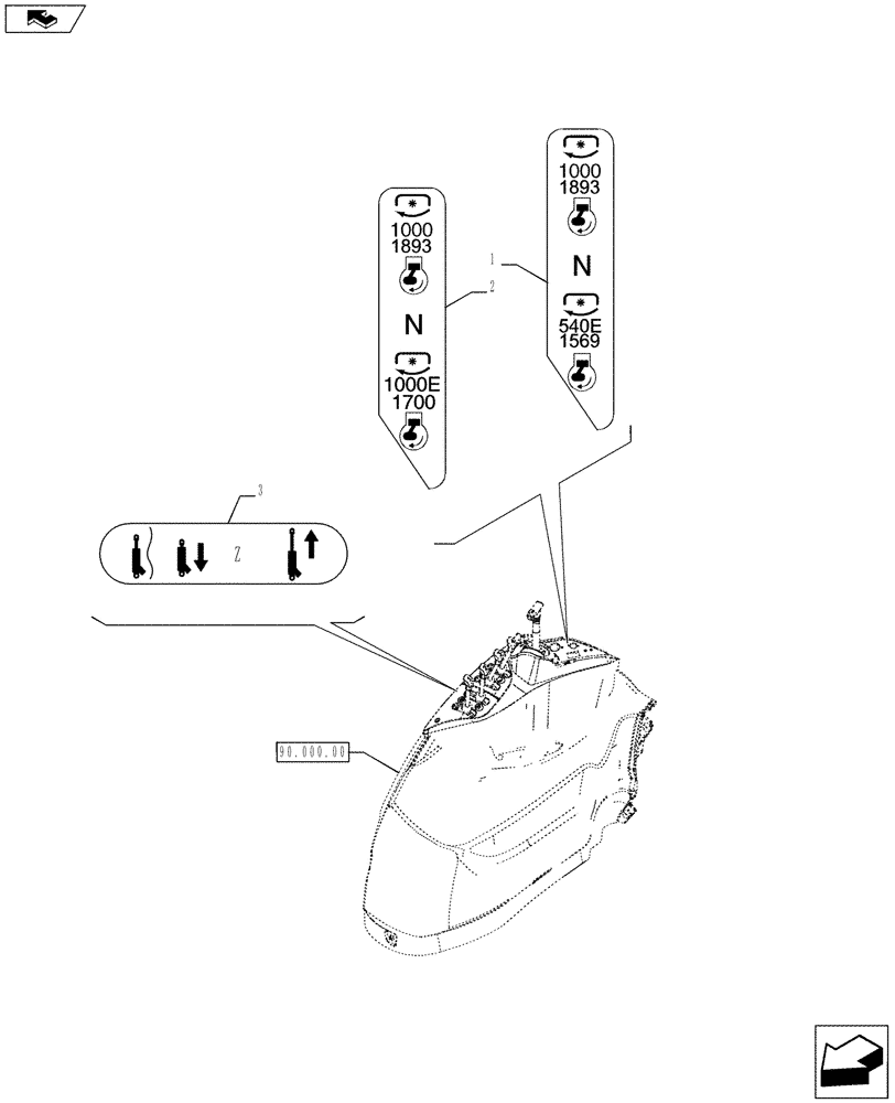 Схема запчастей Case IH PUMA 185 - (90.108.04) - DECALS (90) - PLATFORM, CAB, BODYWORK AND DECALS