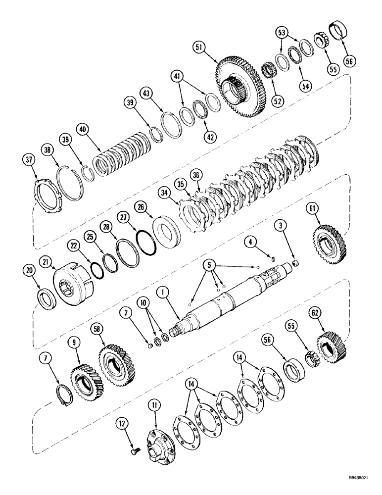 Схема запчастей Case IH MX220 - (6-024) - SPEED TRANSMISSION, COUNTERSHAFT WITH CREEP SPEED (06) - POWER TRAIN