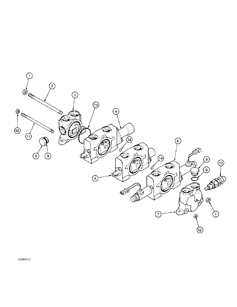 Схема запчастей Case IH 890 - (8-24) - EXTERNAL HYDRAULIC CONTROL VALVE, THREE FUNCTION (08) - HYDRAULICS