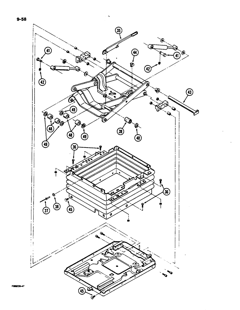 Схема запчастей Case IH 9170 - (9-058) - SEAT, AIR SUSPENSION, CAB (CONTD) (09) - CHASSIS/ATTACHMENTS