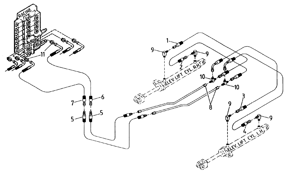Схема запчастей Case IH 7700 - (B06[05A]) - HYDRAULIC CIRCUIT {ELEVATOR LIFT} Hydraulic Components & Circuits