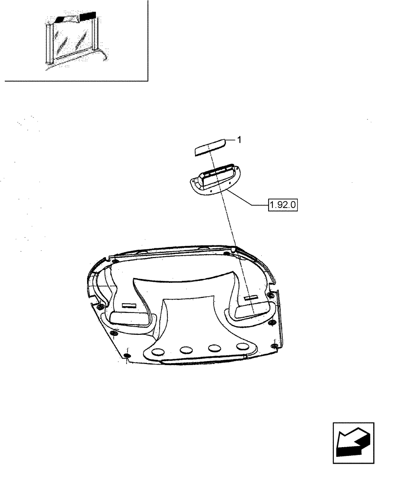 Схема запчастей Case IH JX65 - (1.92.0[29]) - CAR RADIO - COVER (10) - OPERATORS PLATFORM/CAB
