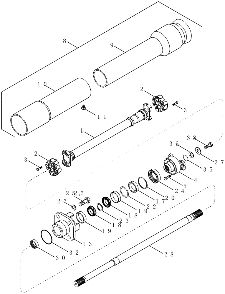Схема запчастей Case IH MAGNUM 255 - (06-21) - MFD AXLE - DRIVE SHAFT (06) - POWER TRAIN