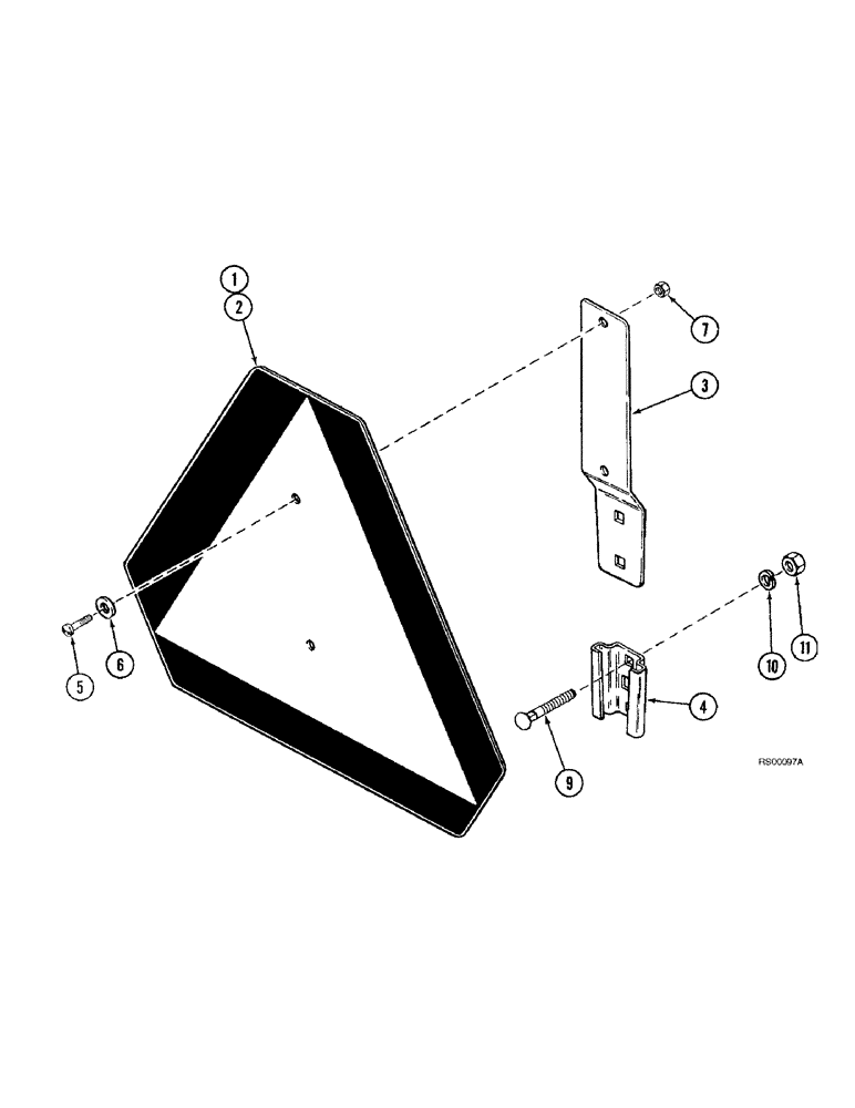 Схема запчастей Case IH 5800 - (9-96) - SLOW MOVING VEHICLE EMBLEM (09) - CHASSIS/ATTACHMENTS