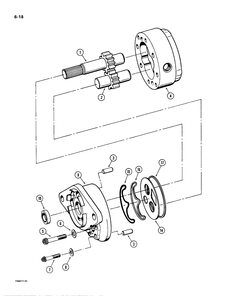 Схема запчастей Case IH KP-525 - (6-18) - LUBE PUMP ASSEMBLY, FOUR SPEED TRANSFER CASE (06) - POWER TRAIN